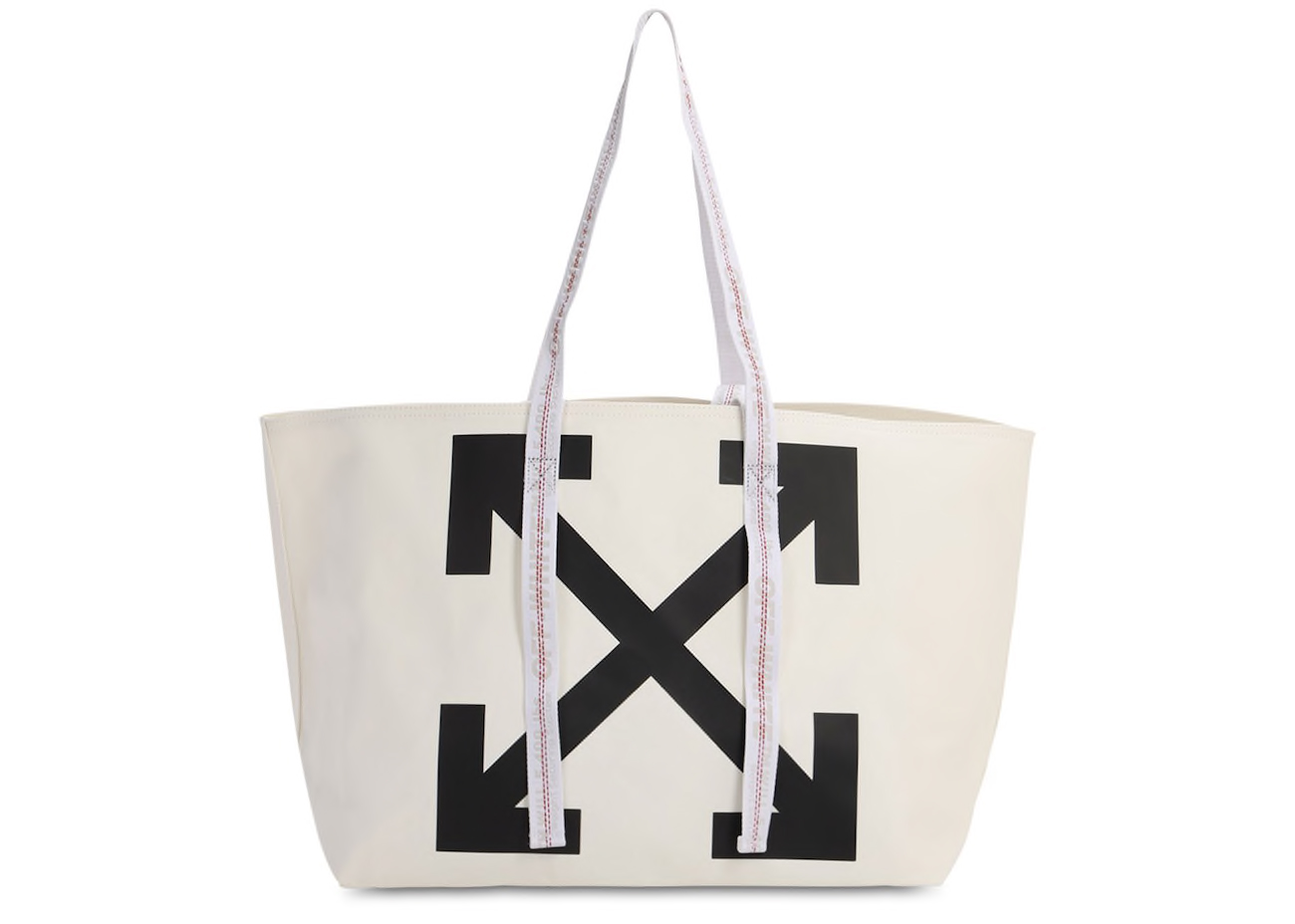 OFF-WHITE Logo Tote Canvas White in Canvas with Silver-tone - US