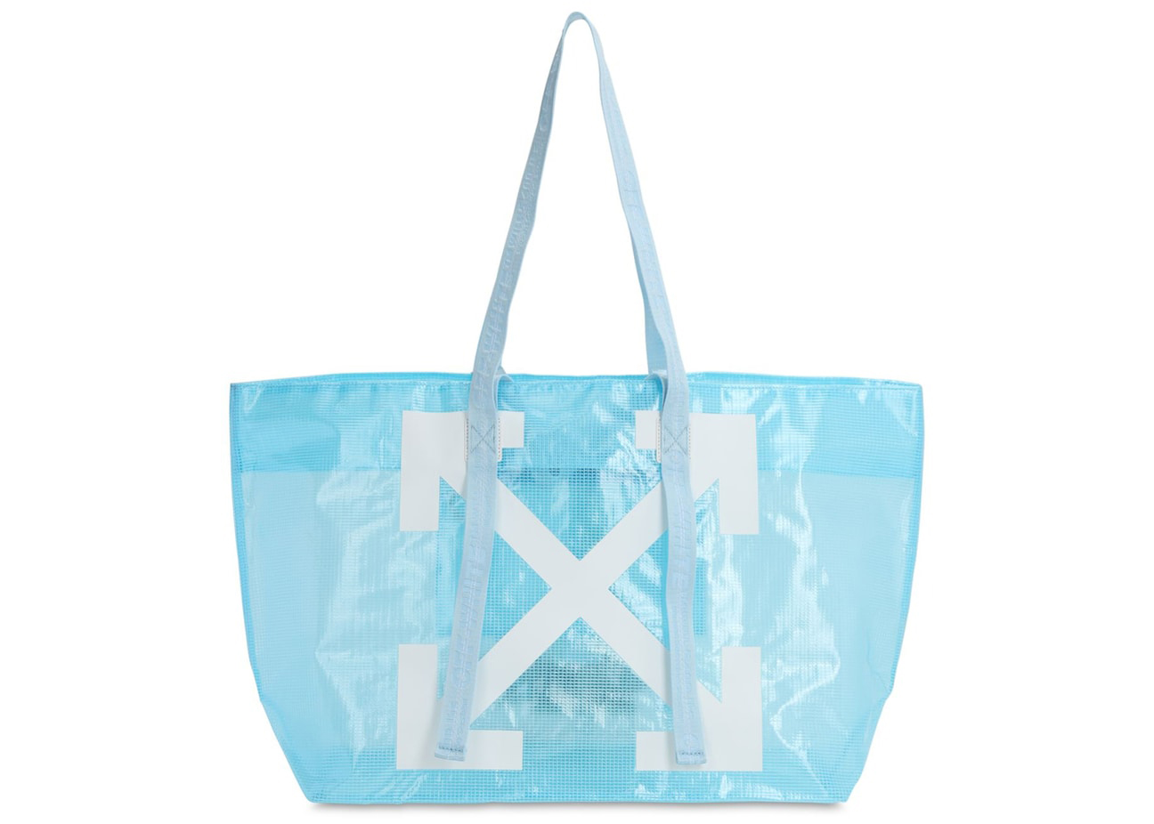 OFF-WHITE Logo Tote PVC Blue in PVC with Silver-tone - JP