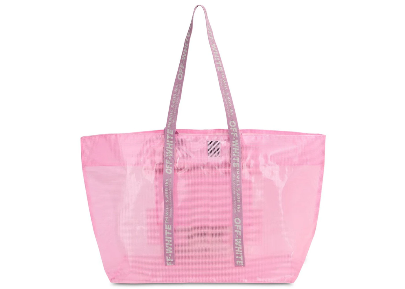 OFF-WHITE Logo Tote PVC Pink in PVC with Silver-tone - US