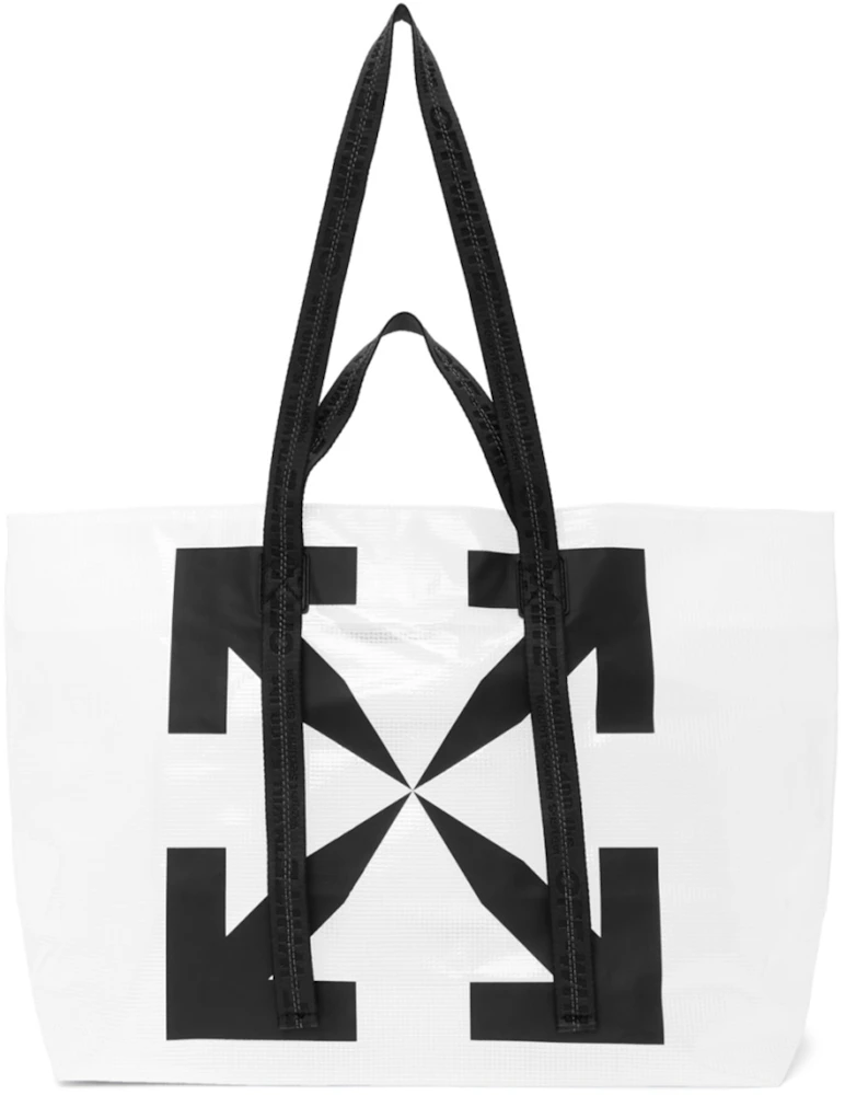 OFF-WHITE: Off White Commercial tote bag in pvc - White  Off-White tote  bags OWNA143E20PLA002 online at
