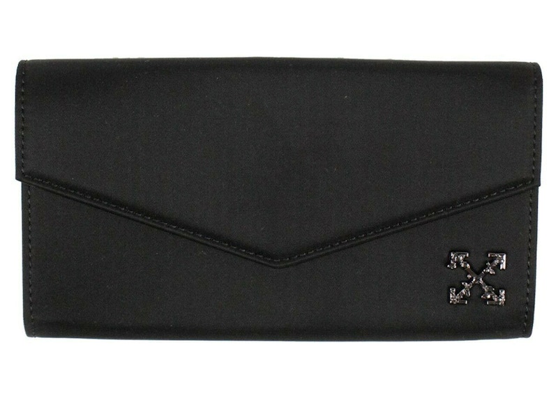 OFF-WHITE Logo Wallet Nylon Long Black in Nylon with Silver-tone - US