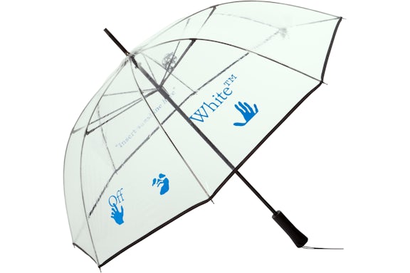 OFF-WHITE Long See Thru Regenschirm Schwarz/Blau