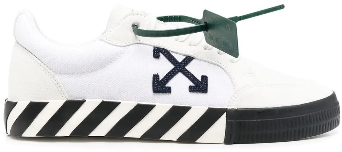 OFF-WHITE Low Vulcanized Canvas Suede White Navy Blue Hombre ...