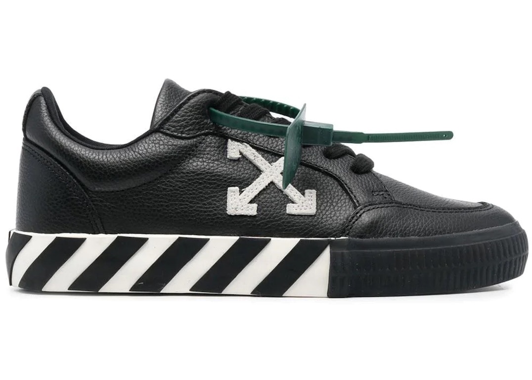 Pre-owned Off-white Low Vulcanized Leather Black White (women's) In Black/white