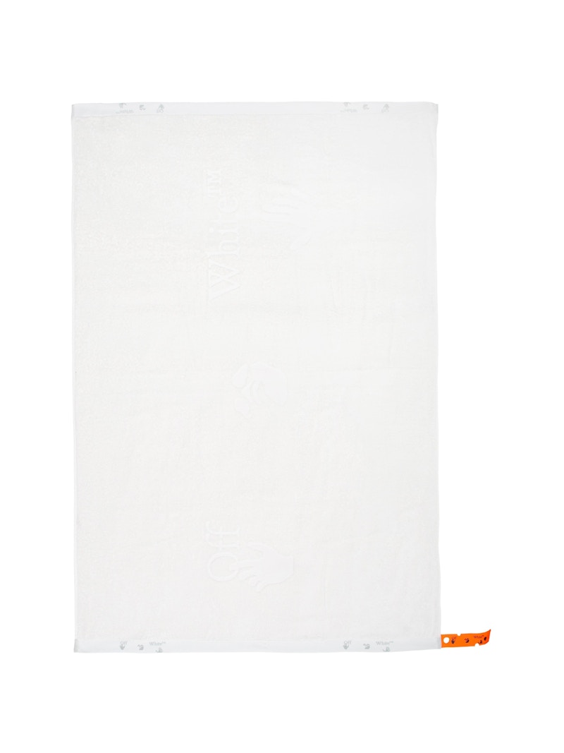 Pre-owned Off-white Off Man Swim Logo Shower Towel In White