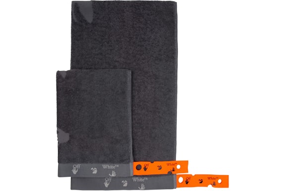 OFF-WHITE Set Asciugamano Uomo Logo Grigio
