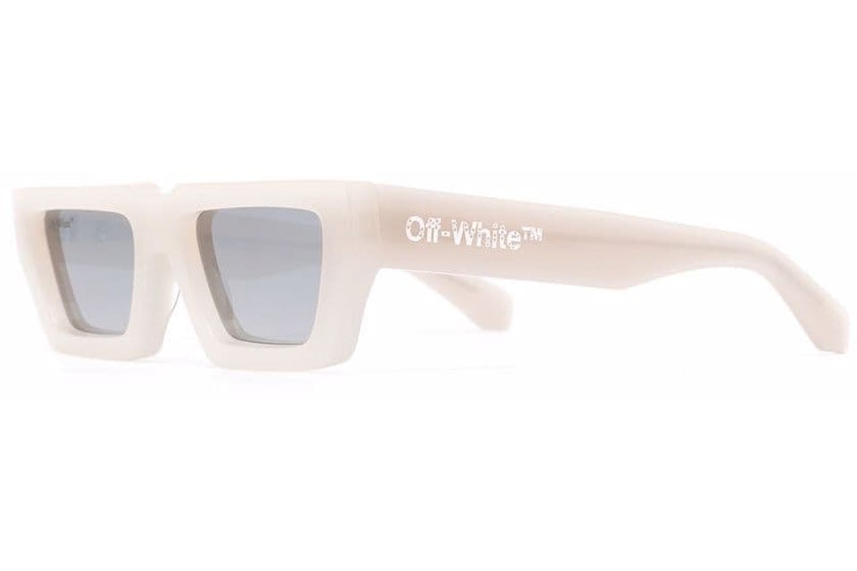 OFF-WHITE Manchester Rectangular Frame Sunglasses Beige/Silver/White  (OERI002Y21PLA0016172) Men's - FW21 - US