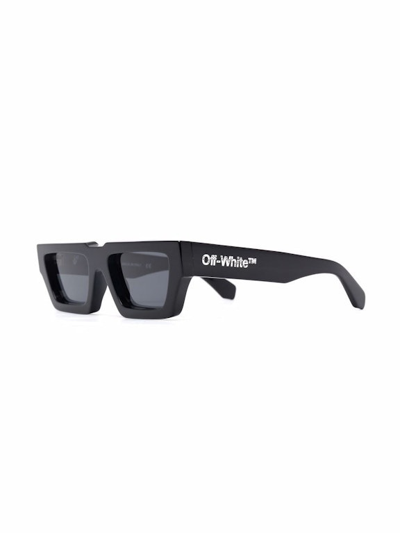 Pre-owned Off-white Manchester Rectangular Frame Sunglasses Black/dark Grey/white (oeri002y21pla0011007)