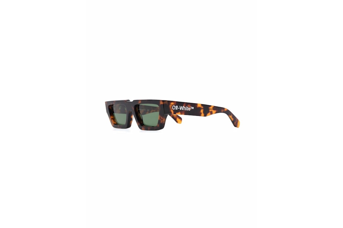 Pre-owned Off-white Manchester Rectangular Frame Sunglasses Brown/green/white (oeri002y21pla0016055)