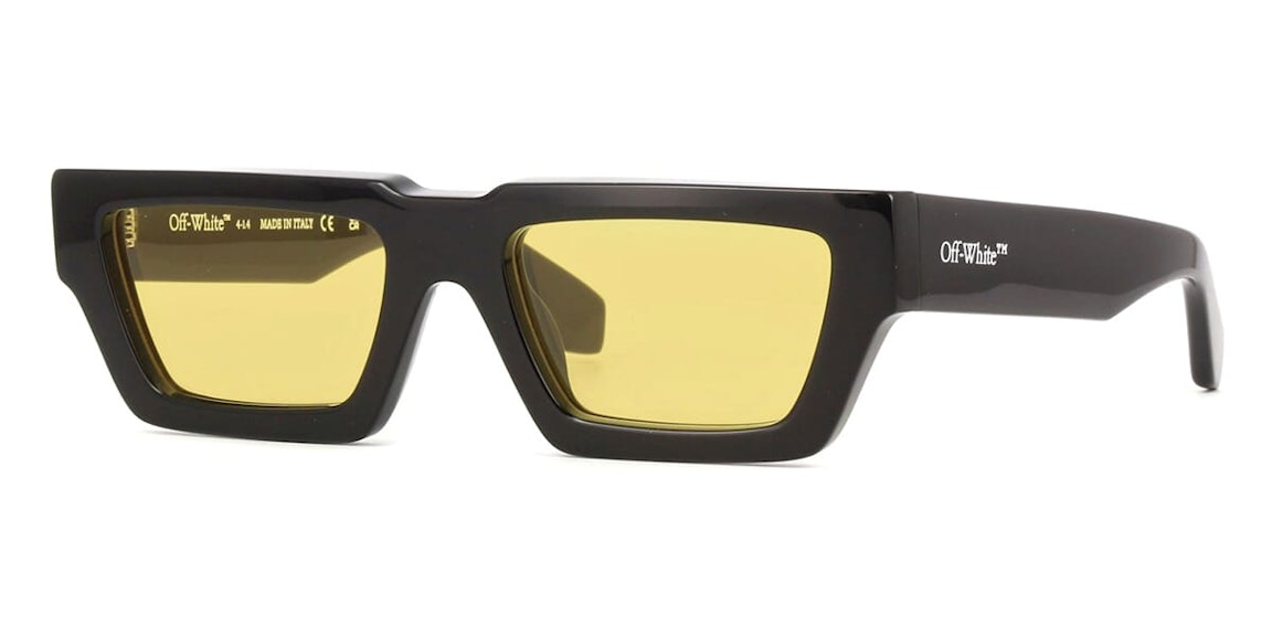Pre-owned Off-white Manchester Sunglasses Black/yellow (oeri129s24pla0011018)