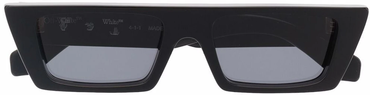 OFF-WHITE Manchester Rectangular Frame Sunglasses Black/Dark Grey/White  (OERI002Y21PLA0011007)