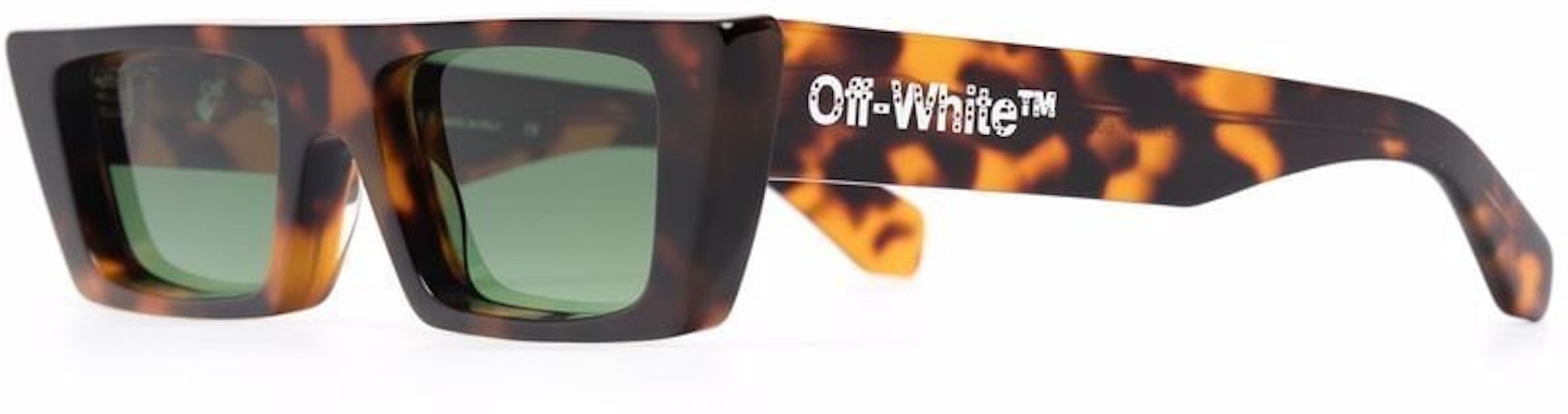 Off-white Nassau Transparent Rectangle-frame Sunglasses (15cm) In Green