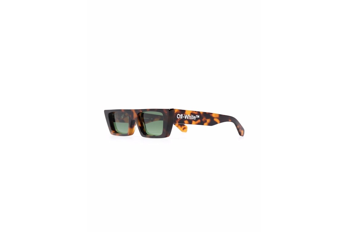 Pre-owned Off-white Marfa Rectangular Frame Sunglasses Brown/green/white (oeri010y21pla0016055)