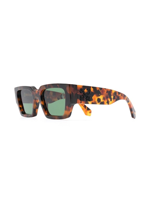 Pre-owned Off-white Mari Rectangular Frame Sunglasses Havana Brown/black (omri010r21pla0016010)