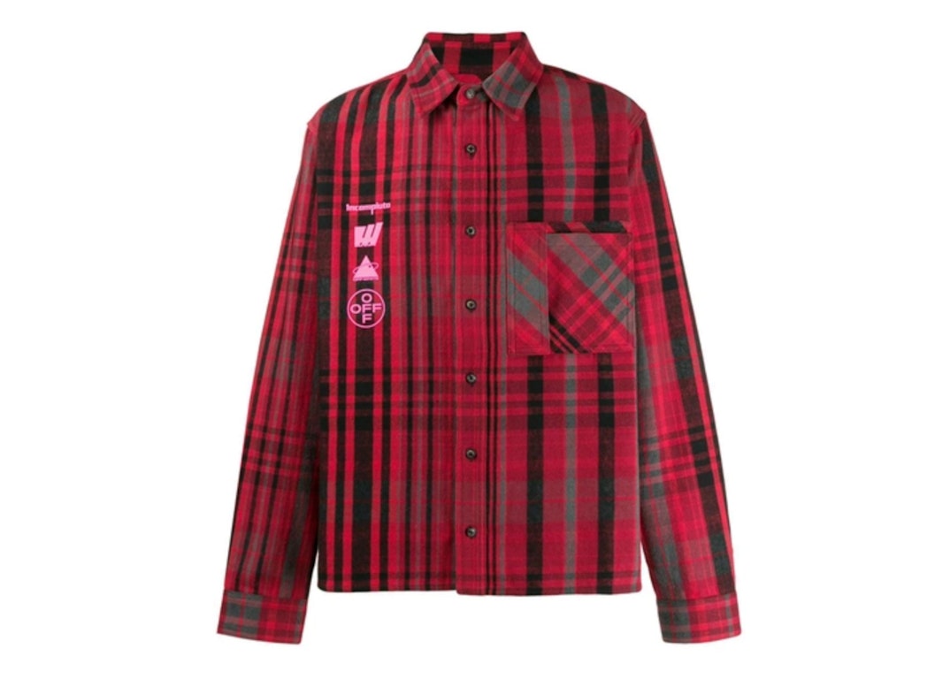 Pre-owned Off-white Mariana De Silva Checked Cotton Blend Flannel Shirt Red