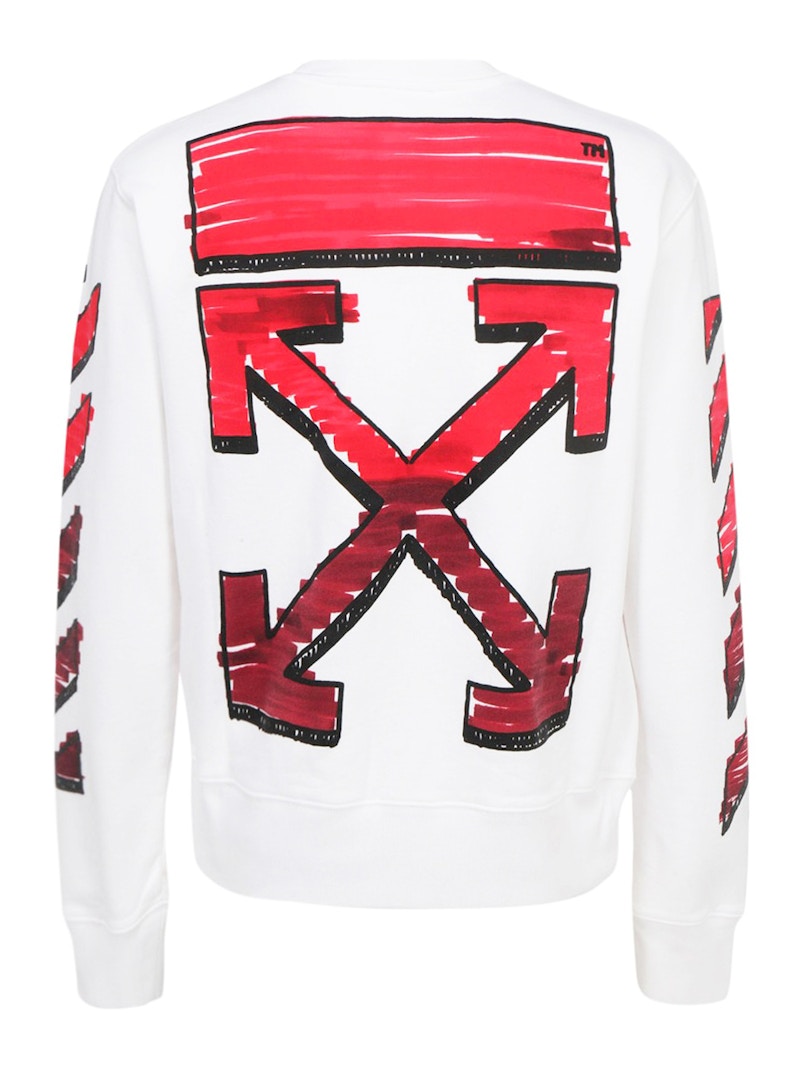 OFF-WHITE Marker Arrows Crewneck White Red Men's - SS21 - US