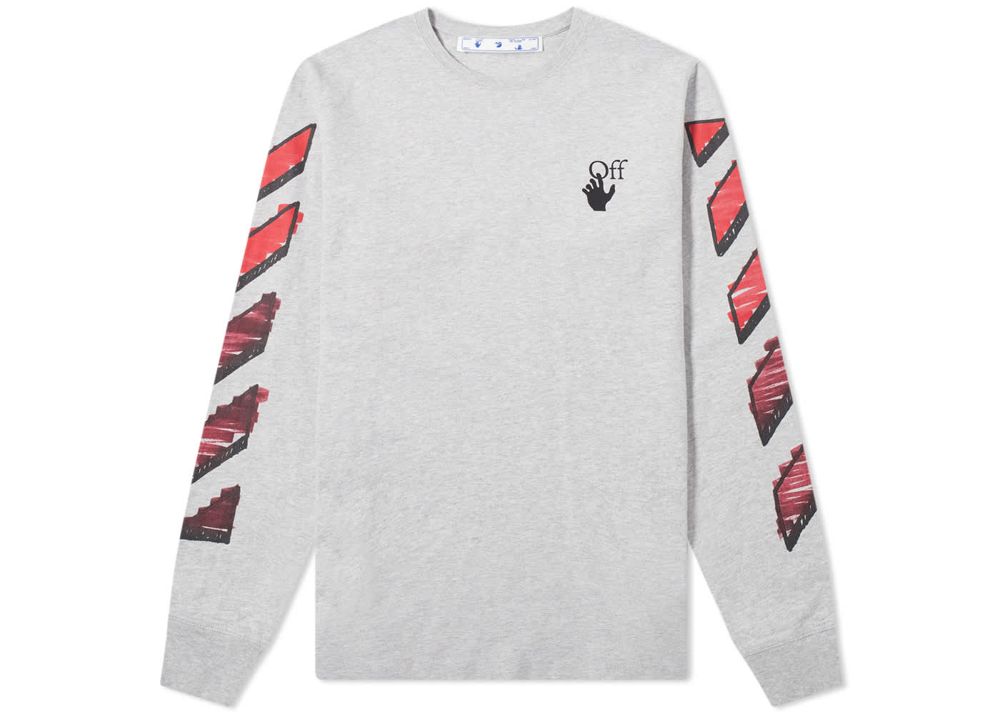 OFF-WHITE Marker Arrows Long Sleeve T-Shirt Grey Red Men's - SS21 - US