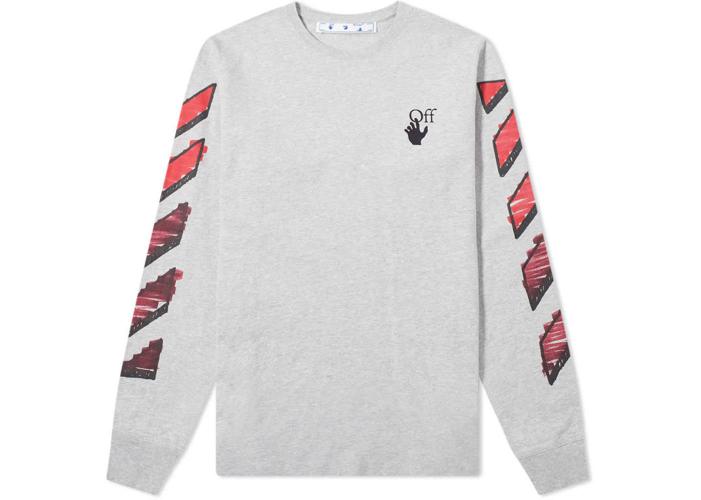 OFF-WHITE Marker Arrows Long Sleeve T-Shirt Grey Red Men's SS21 US
