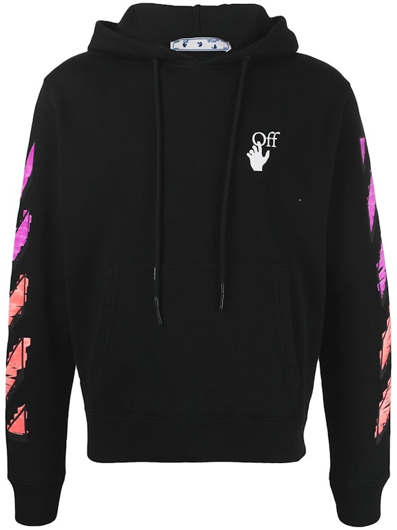 Pre-owned Off-white Marker Hoodie Black/fuchsia