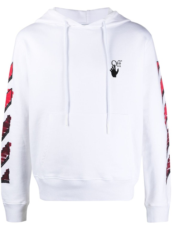 Pre-owned Off-white Marker Hoodie White/red
