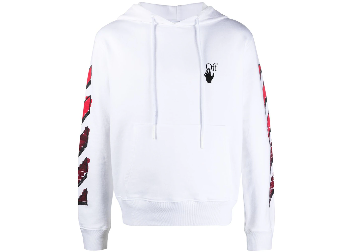 Off white red and white hoodie Clearance