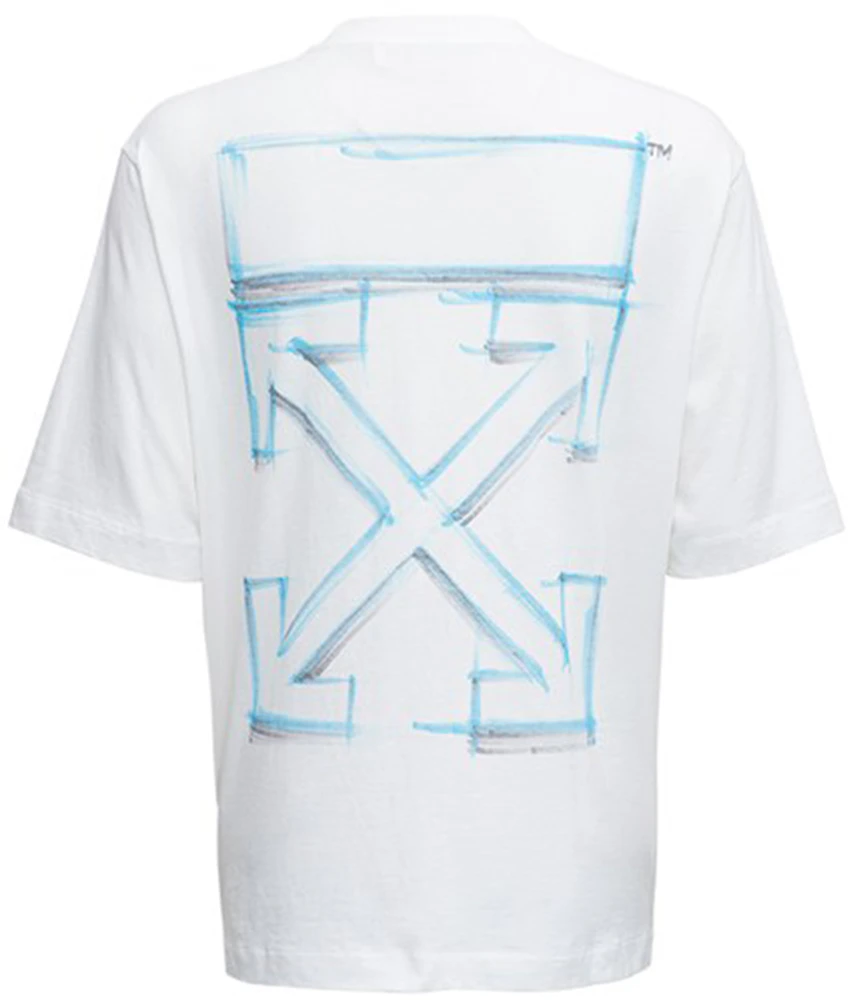 OFF-WHITE Marker Skate T-Shirt White Blue Men's - FW21 - US