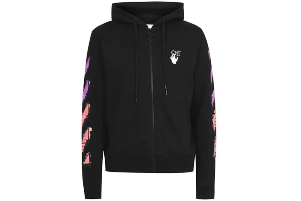 Off white black zip up hoodie on sale