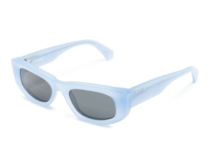 Pre-owned Off-white Offwhite Matera Rectangle Sunglasses In Light Blue/grey (oeri090f23pla0014007)