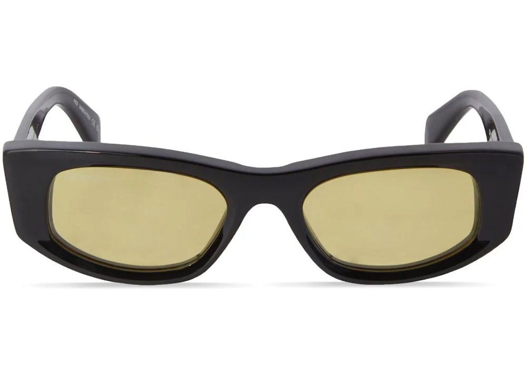 Pre-owned Off-white Matera Sunglasses Black/yellow (oeri090f23pla0011018)