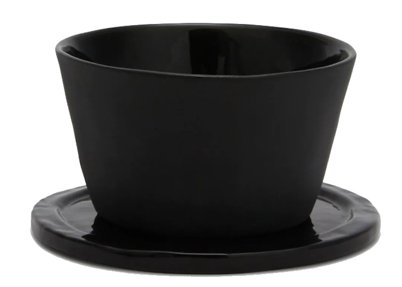 OFF-WHITE Matt Black Ceramic Breakfast Set
