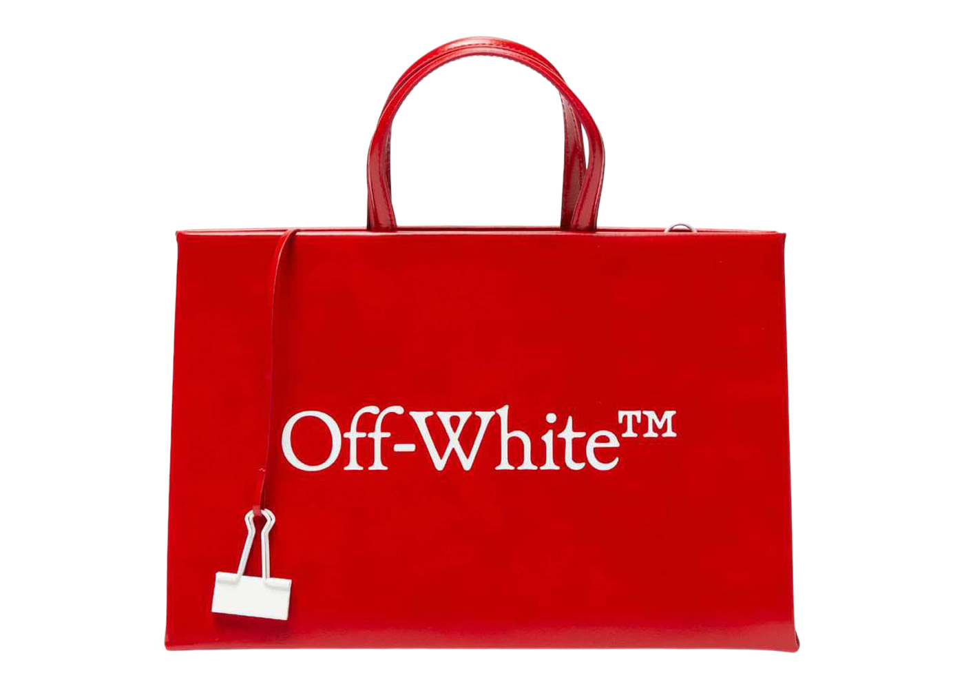 OFF-WHITE Medium Box Bag Red/White