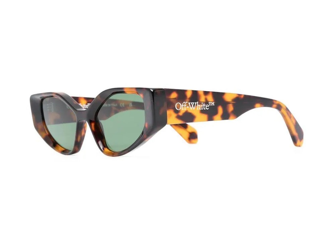 Pre-owned Off-white Memphis Sunglasses Havana/green (oeri063s23pla0016055)