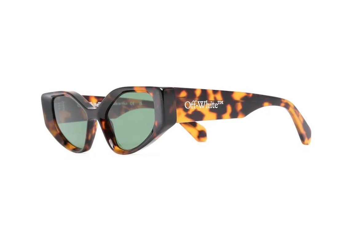 Pre-owned Off-white Memphis Sunglasses Havana/green (oeri063s23pla0016055)