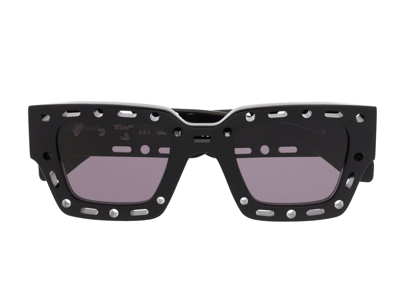 OFF-WHITE Mercer Cut-Out Square Frame Sunglasses Black/White (OERI026S22PLA0011007 BLK)