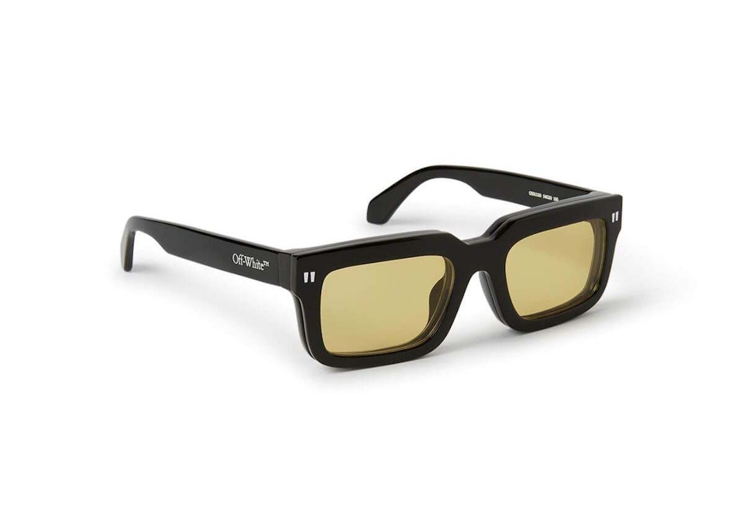 Pre-owned Off-white Midland Sunglasses Black/yellow (oeri108s24pla0011018)