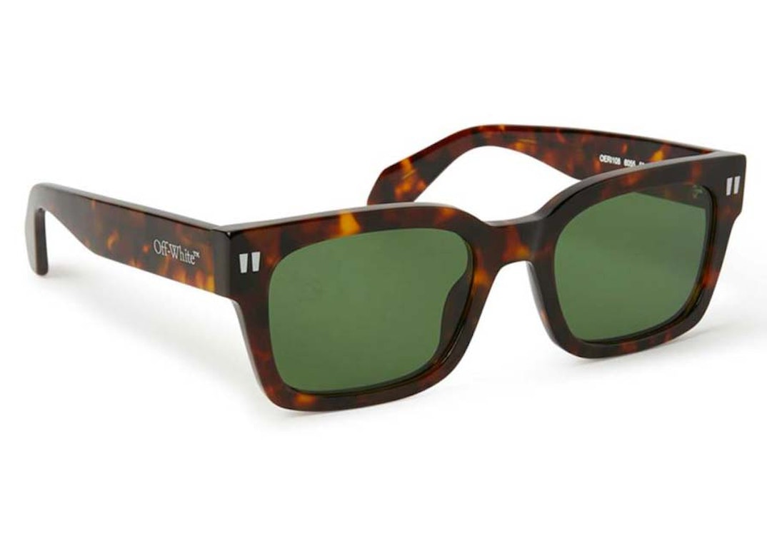 Pre-owned Off-white Midland Sunglasses Havana/green (oeri108s24pla0016055)