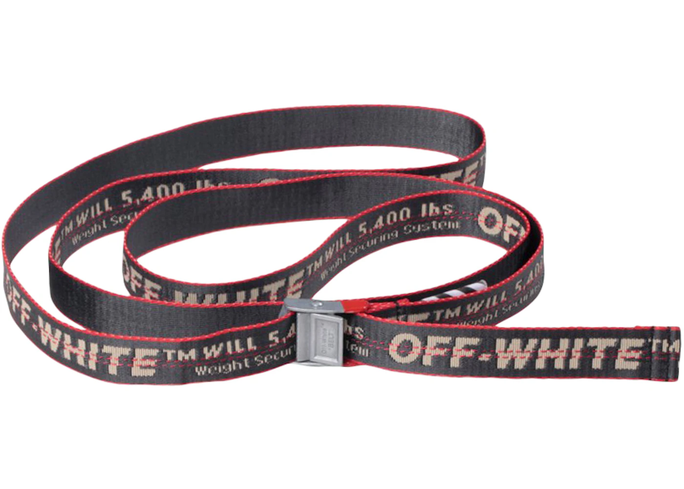 OFF-WHITE Mini Ceinture Industrielle Anthracite/Rouge Homme de la