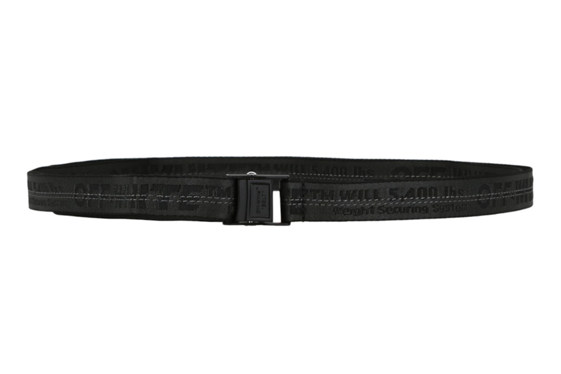 Pre-owned Off-white Mini Industrial Logo Belt Black