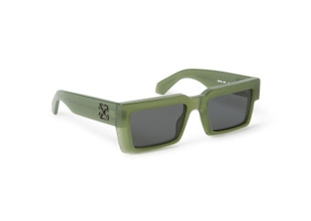 Pre-owned Off-white Moberly Square Sunglasses Olive/dark Grey (oeri114s24pla0015707-fr)