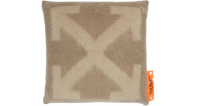 Off-White Mohair Large Cushion Taupe Beige