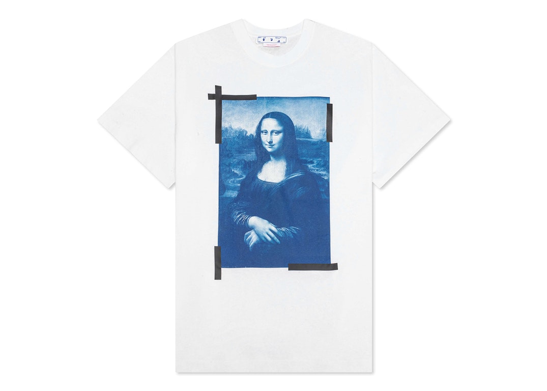 Pre-owned Off-white Mona Lisa Print Logo Oversized T-shirt White/blue/black