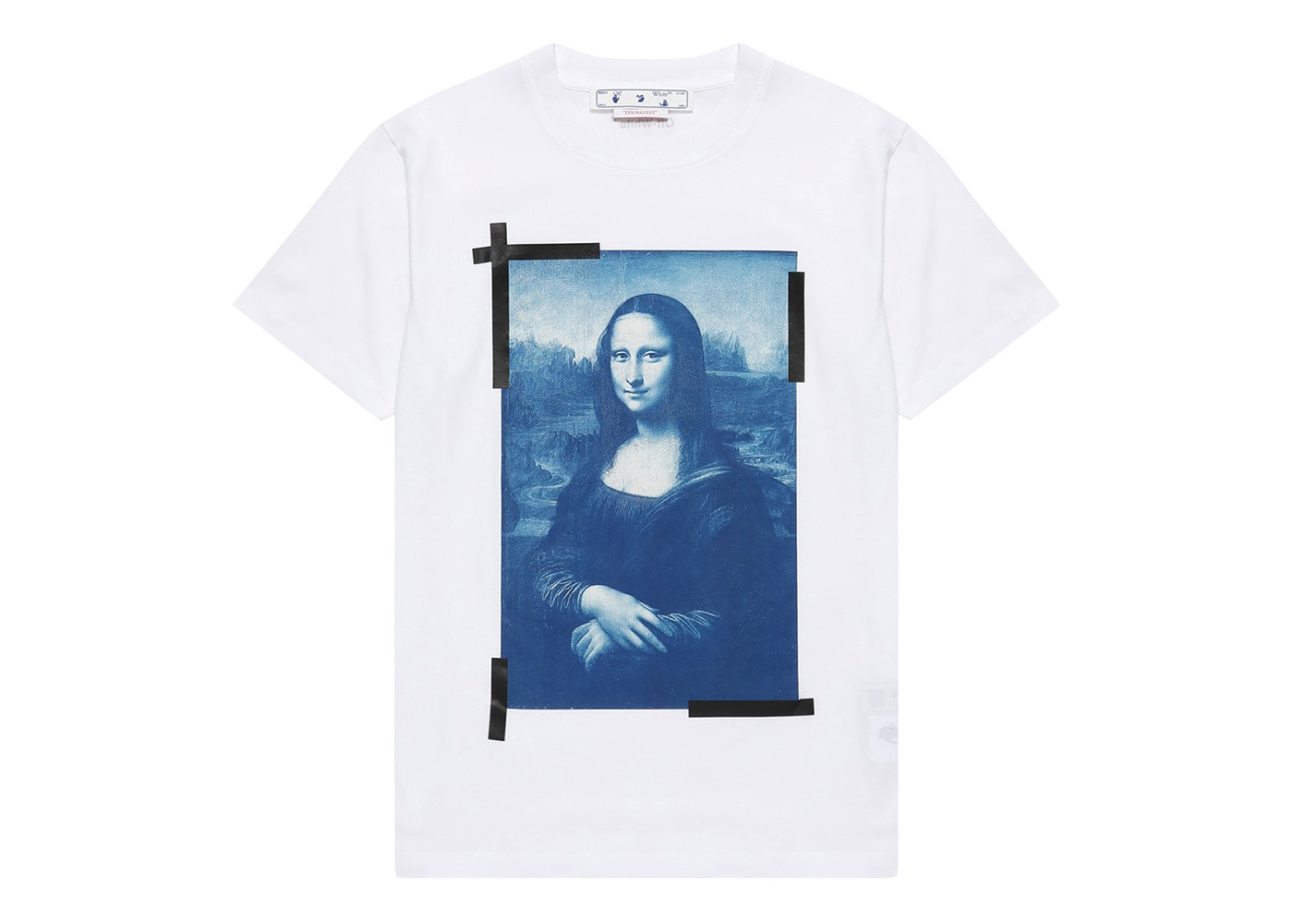 OFF-WHITE Mona Lisa Print Logo Slim Fit T-shirt White/Blue/Black