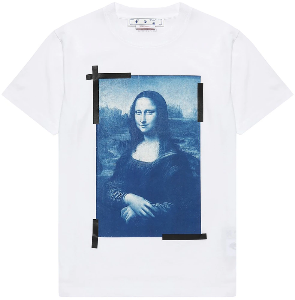 OFF-WHITE Mona Lisa Print Logo Slim Fit T-shirt White/Blue/Black Men's - US