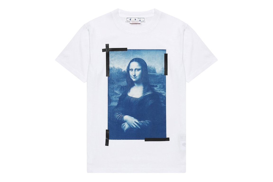 Pre-owned Off-white Mona Lisa Print Logo Slim Fit T-shirt White/blue/black