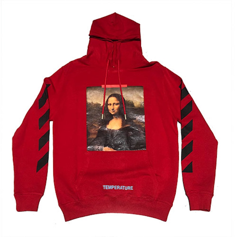 Red off white mona lisa hoodie Clearance