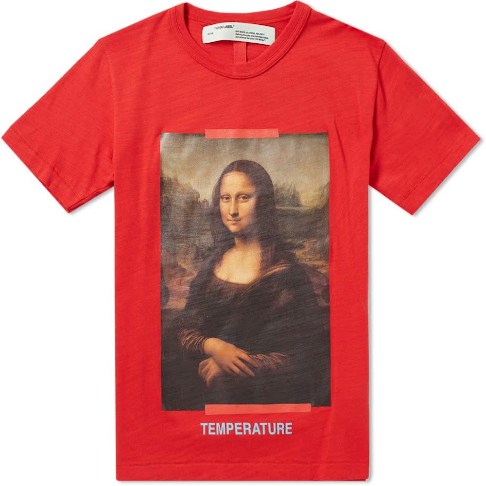Off White Mona Lisa Temperature Tee Red - blue off white shirt roblox