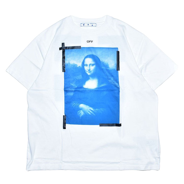 Pre-owned Off-white Mona Lisa Tape Tee White/blue