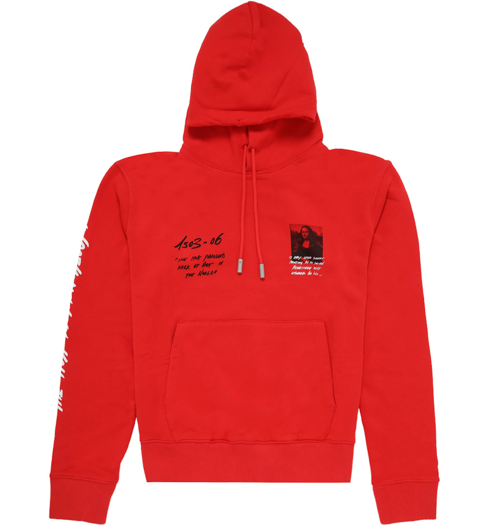 Red off white hoodie mona lisa Clearance