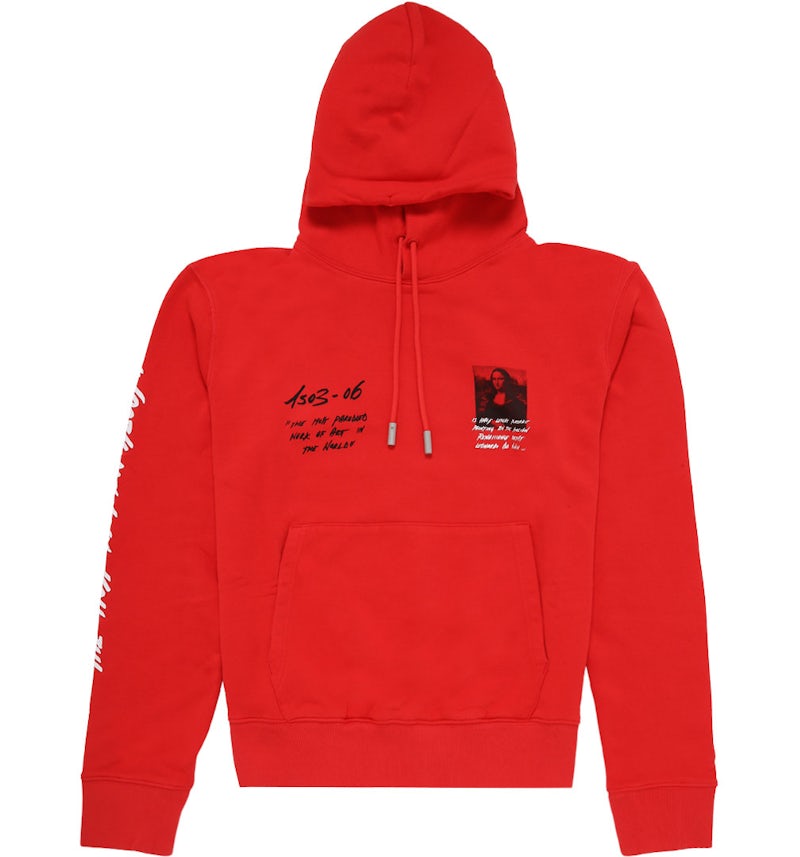 OFF-WHITE Monalisa Graphic Print Hoodie Red/Black/White Men's