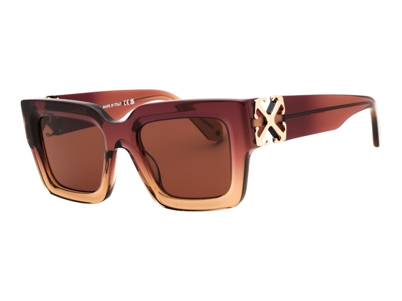 Pre-owned Off-white Offwhite Mystic Sunglasses In Gradient Burgundy Nude Brown Brown (oeri14ds25pla002316e)